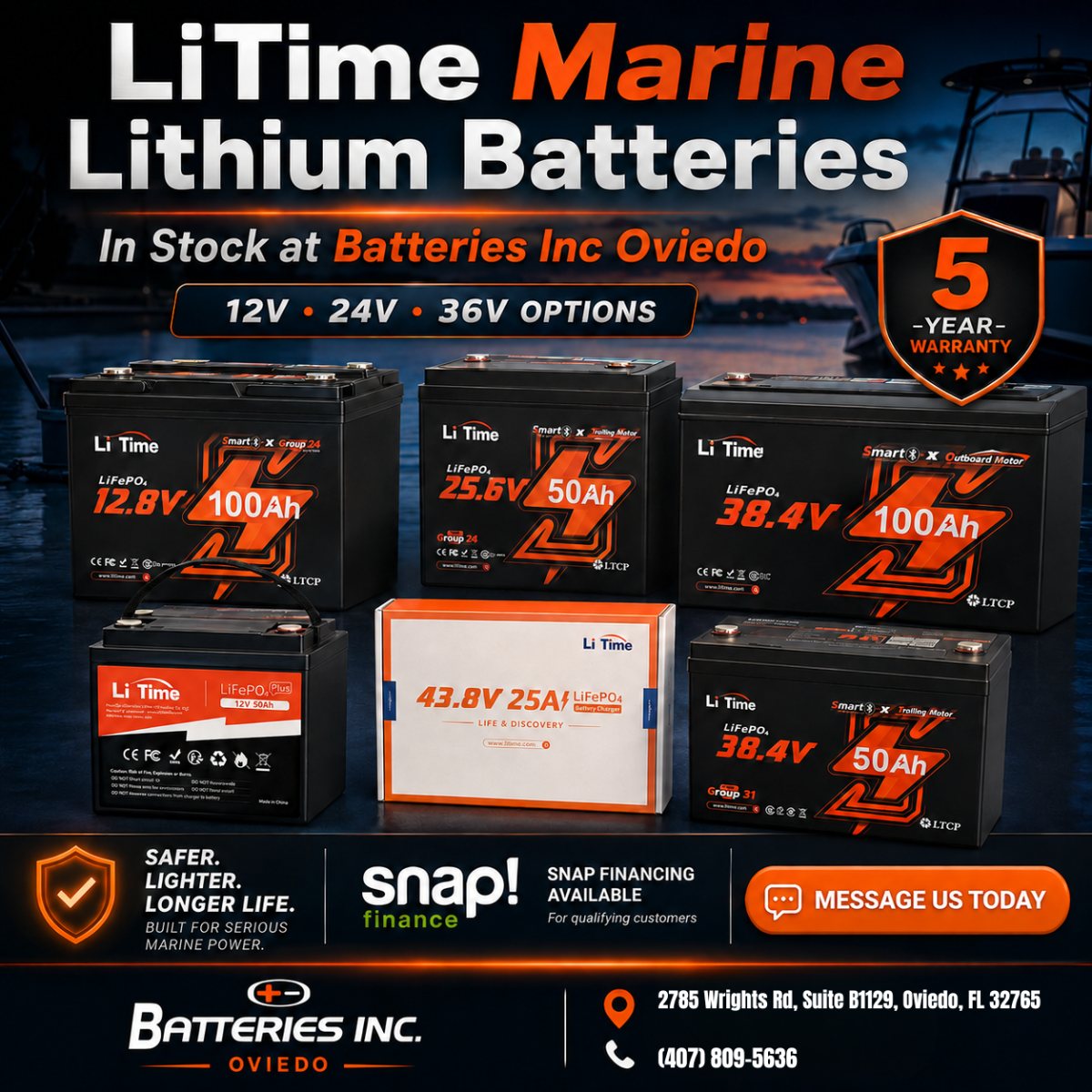 LiTime marine lithium batteries